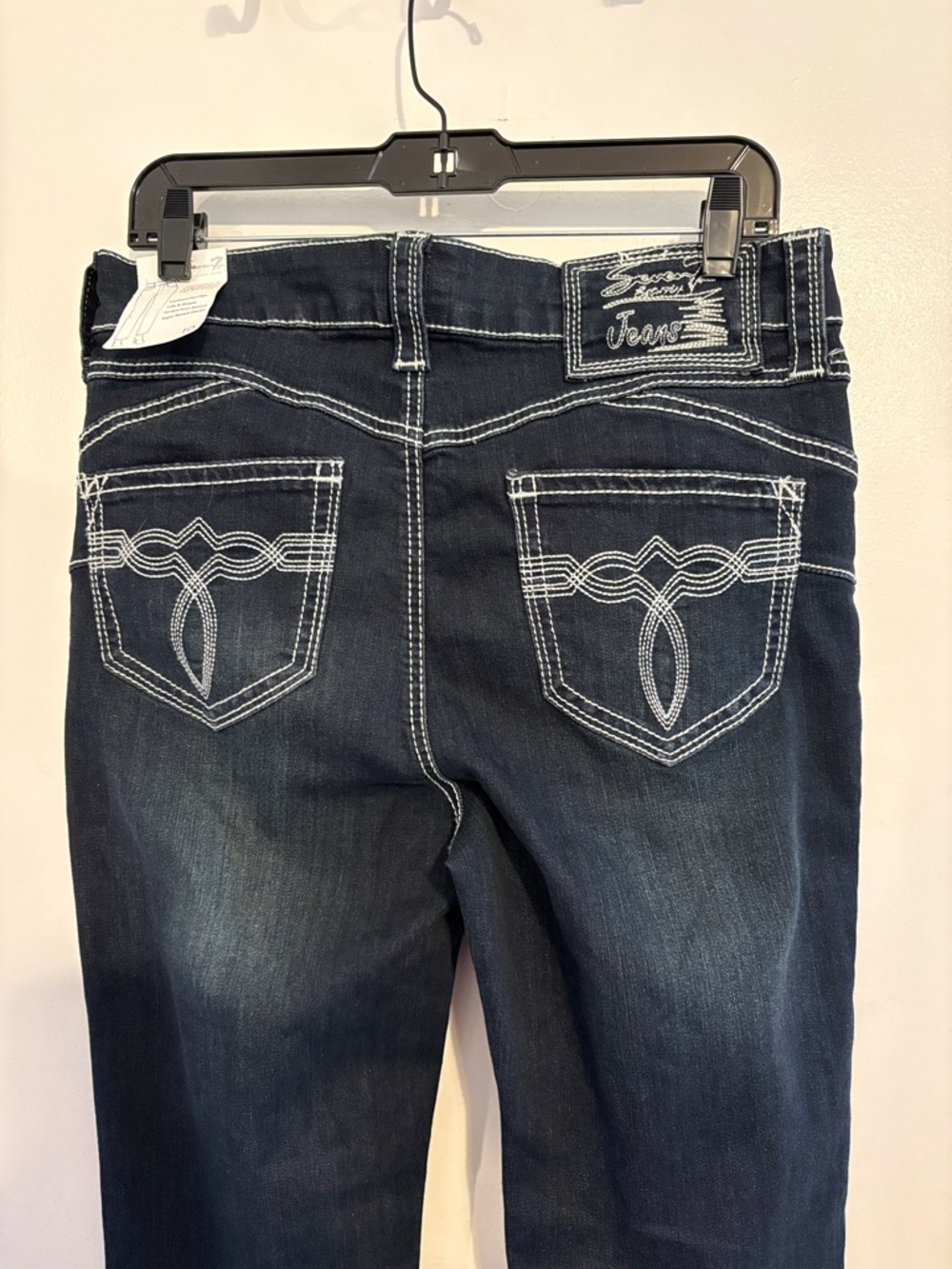 Seven7 Dark Wash High Rise Figure 8 Straight Leg Jeans 10 NWT - Picture 3 of 9